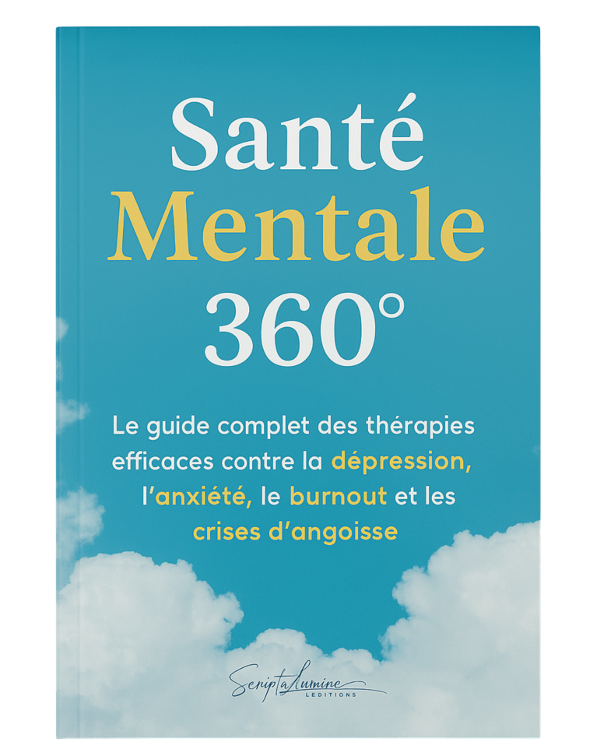 Couverture du livre Santé Mentale 360° - Guide complet des thérapies efficaces contre la dépression, l'anxiété, le burnout et les crises d'angoisse par ScriptaLumine Éditions